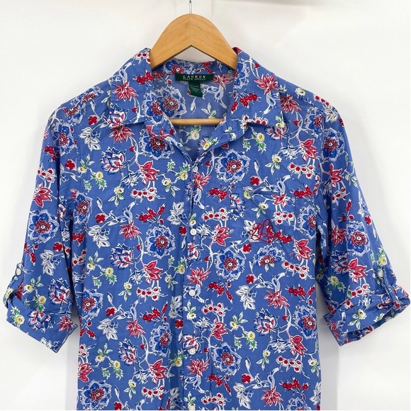 Ralph‎ Lauren Intimates Sleepwear Women's Sm Floral Print Button Down Nightgown - Picture 3 of 7